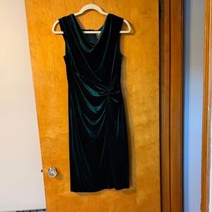 Vince Camuto Dark Green Velvet Midi Dress